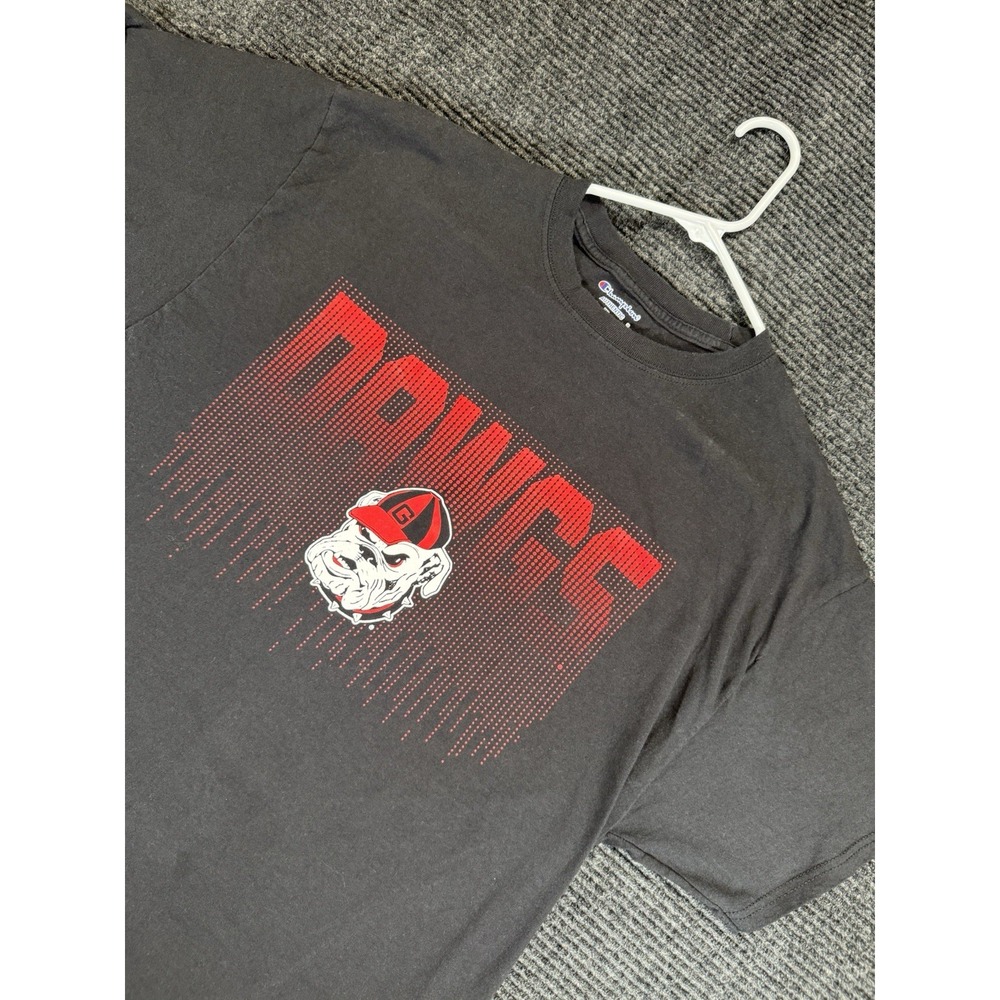 Champion University of Georgia Bulldogs T-Shirt Mens XL Black Dawgs Red Graphic